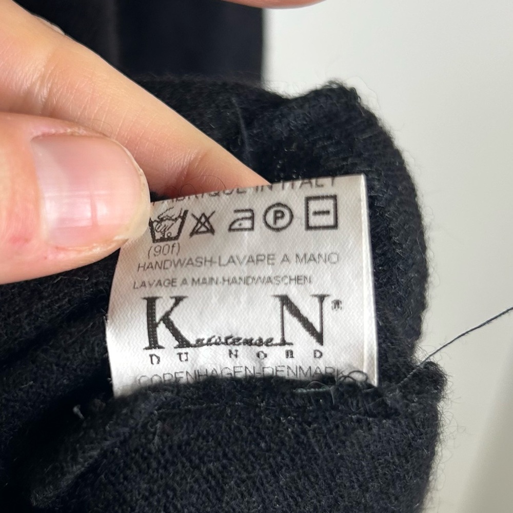 100% Cashmere Black Pullover Sweater Oversized Flawed - Picture 10 of 12